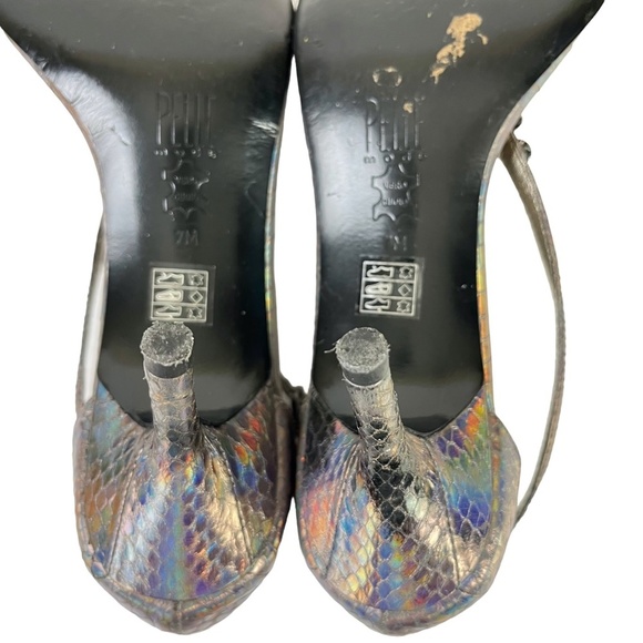 PELLE MODA Genuine Leather Rhinestone T Strap High Heels Sandals Formal Shoes 7 - Picture 16 of 16